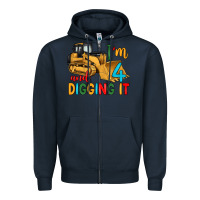 Navy i'm 4 and digging it Zipper Hoodie - Artiststas