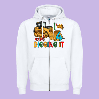 I'm 4 And Digging It Zipper Hoodie Designed By Artiststas