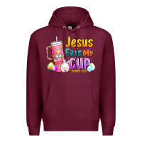 Burgundy Jesus Fills My Cup Easter Premium Hoodie - CowhideDigitalArt