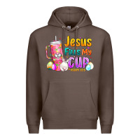 Coffee Jesus Fills My Cup Easter Premium Hoodie - CowhideDigitalArt