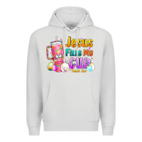 Dove Grey Jesus Fills My Cup Easter Premium Hoodie - CowhideDigitalArt