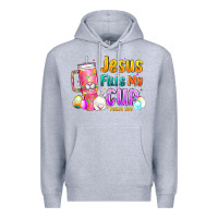Heather Grey Jesus Fills My Cup Easter Premium Hoodie - CowhideDigitalArt