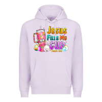 Lilac Jesus Fills My Cup Easter Premium Hoodie - CowhideDigitalArt