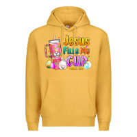 Mustard Jesus Fills My Cup Easter Premium Hoodie - CowhideDigitalArt