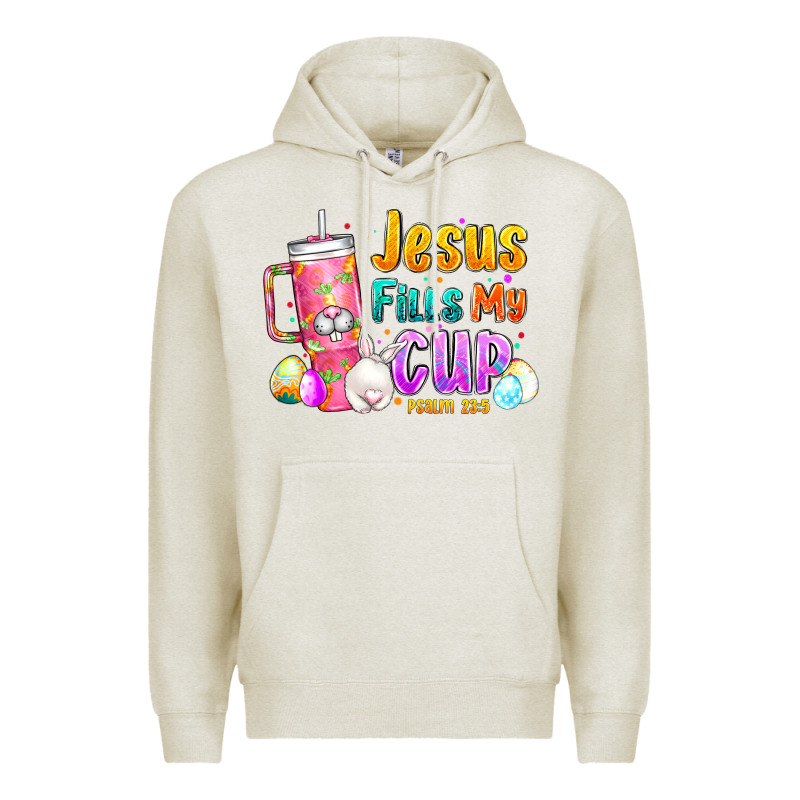 Jesus Fills My Cup Easter Premium Hoodie by CowhideDigitalArt | Teevron