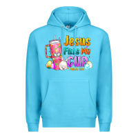 Ocean Blue Jesus Fills My Cup Easter Premium Hoodie - CowhideDigitalArt