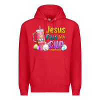Red Jesus Fills My Cup Easter Premium Hoodie - CowhideDigitalArt