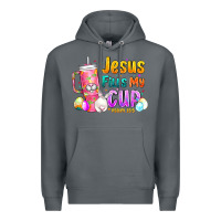Rock Jesus Fills My Cup Easter Premium Hoodie - CowhideDigitalArt