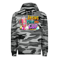 Slate Camo Jesus Fills My Cup Easter Premium Hoodie - CowhideDigitalArt