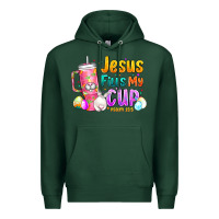 Sports Green Jesus Fills My Cup Easter Premium Hoodie - CowhideDigitalArt