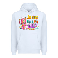 White Jesus Fills My Cup Easter Premium Hoodie - CowhideDigitalArt