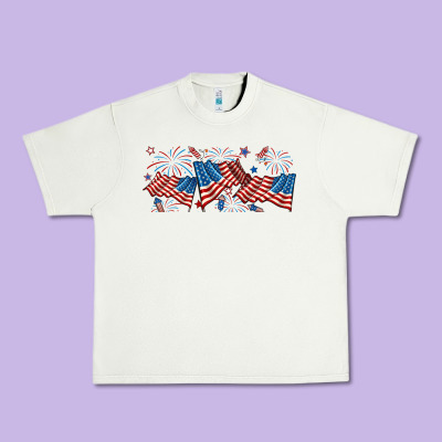 Fourth Of July American Flag Urban Heavy Tee Designed By Ranaportraitstore