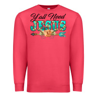 Cardinal y'all need jesus arrow lily flowers Premium Sweatshirt - BarkalooDesign