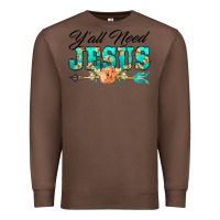 Chestnut y'all need jesus arrow lily flowers Premium Sweatshirt - BarkalooDesign