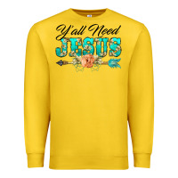 Lemon y'all need jesus arrow lily flowers Premium Sweatshirt - BarkalooDesign