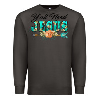 Smoke y'all need jesus arrow lily flowers Premium Sweatshirt - BarkalooDesign
