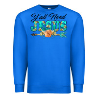 True Royal y'all need jesus arrow lily flowers Premium Sweatshirt - BarkalooDesign