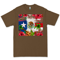 Cacao Mexican and Puerto Rico flag Premium Tee - texasbilliewilder