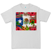Dove Grey Mexican and Puerto Rico flag Premium Tee - texasbilliewilder