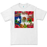 White Mexican and Puerto Rico flag Premium Tee - texasbilliewilder