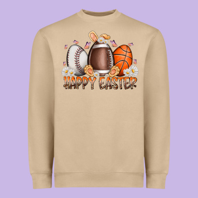 Happy Easter Day Eggs Heavyweight Sweatshirt Designed By Racoondesign