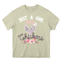 Mossy Just a girl who loves chickens Heavy Core Tee - Bettercallsaul