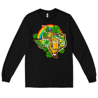 Black Texas St. Patrick's Day Long Sleeve Tee - OliviaCreatesArt