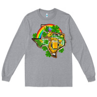 Heather Grey Texas St. Patrick's Day Long Sleeve Tee - OliviaCreatesArt