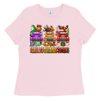 Bubblegum Pink Hallothanksmas trucks Ladies Tee - texasbilliewilder