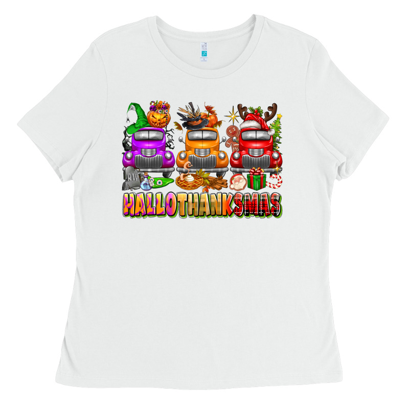 Hallothanksmas Trucks Ladies Tee by texasbilliewilder | Teevron