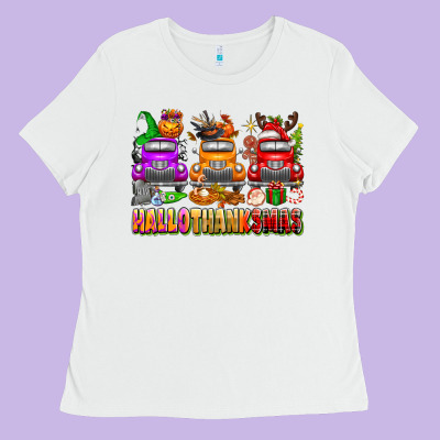 Hallothanksmas Trucks Ladies Tee Designed By Texasbilliewilder