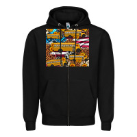 Black school bus American flag sunflower cowhide leopard Zipper Hoodie - Artiststas