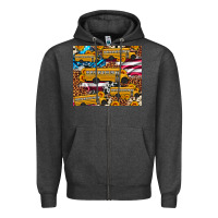 Charcoal Heather school bus American flag sunflower cowhide leopard Zipper Hoodie - Artiststas