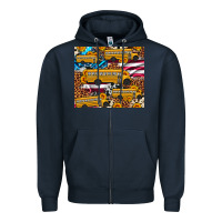 Navy school bus American flag sunflower cowhide leopard Zipper Hoodie - Artiststas