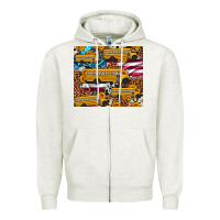 Oatmeal Heather school bus American flag sunflower cowhide leopard Zipper Hoodie - Artiststas