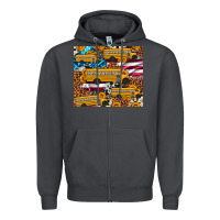 Smoke school bus American flag sunflower cowhide leopard Zipper Hoodie - Artiststas