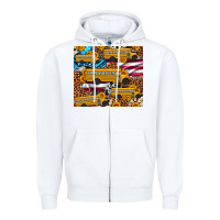 White school bus American flag sunflower cowhide leopard Zipper Hoodie - Artiststas