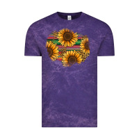 Cloud Purple sunflower leopard serape patch Vintage Tee - Jasminsmagicworld