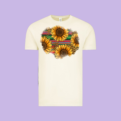 Sunflower Leopard Serape Patch Vintage Tee Designed By Jasminsmagicworld