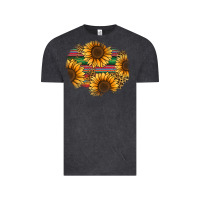 Vintage Black sunflower leopard serape patch Vintage Tee - Jasminsmagicworld