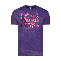 Cloud Purple Crush Cancer with high heels Cancer Awareness Vintage Tee - HowdyJamesFarm