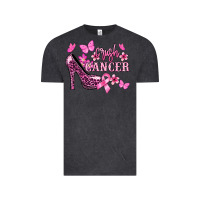 Vintage Black Crush Cancer with high heels Cancer Awareness Vintage Tee - HowdyJamesFarm