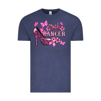 Vintage Denim Crush Cancer with high heels Cancer Awareness Vintage Tee - HowdyJamesFarm