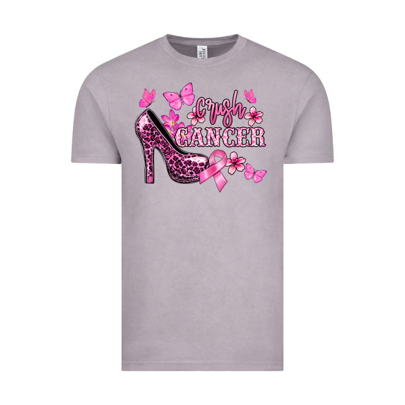 Crush Cancer With High Heels Cancer Awareness Vintage Tee by HowdyJamesFarm | Teevron