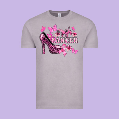 Crush Cancer With High Heels Cancer Awareness Vintage Tee Designed By Howdyjamesfarm