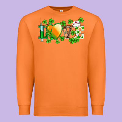 St.patrick's Nurse Love Heart Stethoscope Premium Sweatshirt Designed By Barkaloodesign