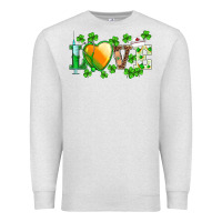 Oatmeal Heather st.patrick's nurse love heart stethoscope Premium Sweatshirt - BarkalooDesign