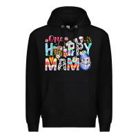 Black One Happy Mama Easter Bunny Premium Hoodie - CowhideDigitalArt