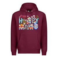 Burgundy One Happy Mama Easter Bunny Premium Hoodie - CowhideDigitalArt
