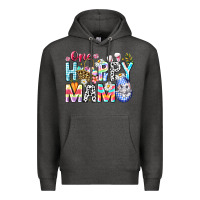 Charcoal Heather One Happy Mama Easter Bunny Premium Hoodie - CowhideDigitalArt